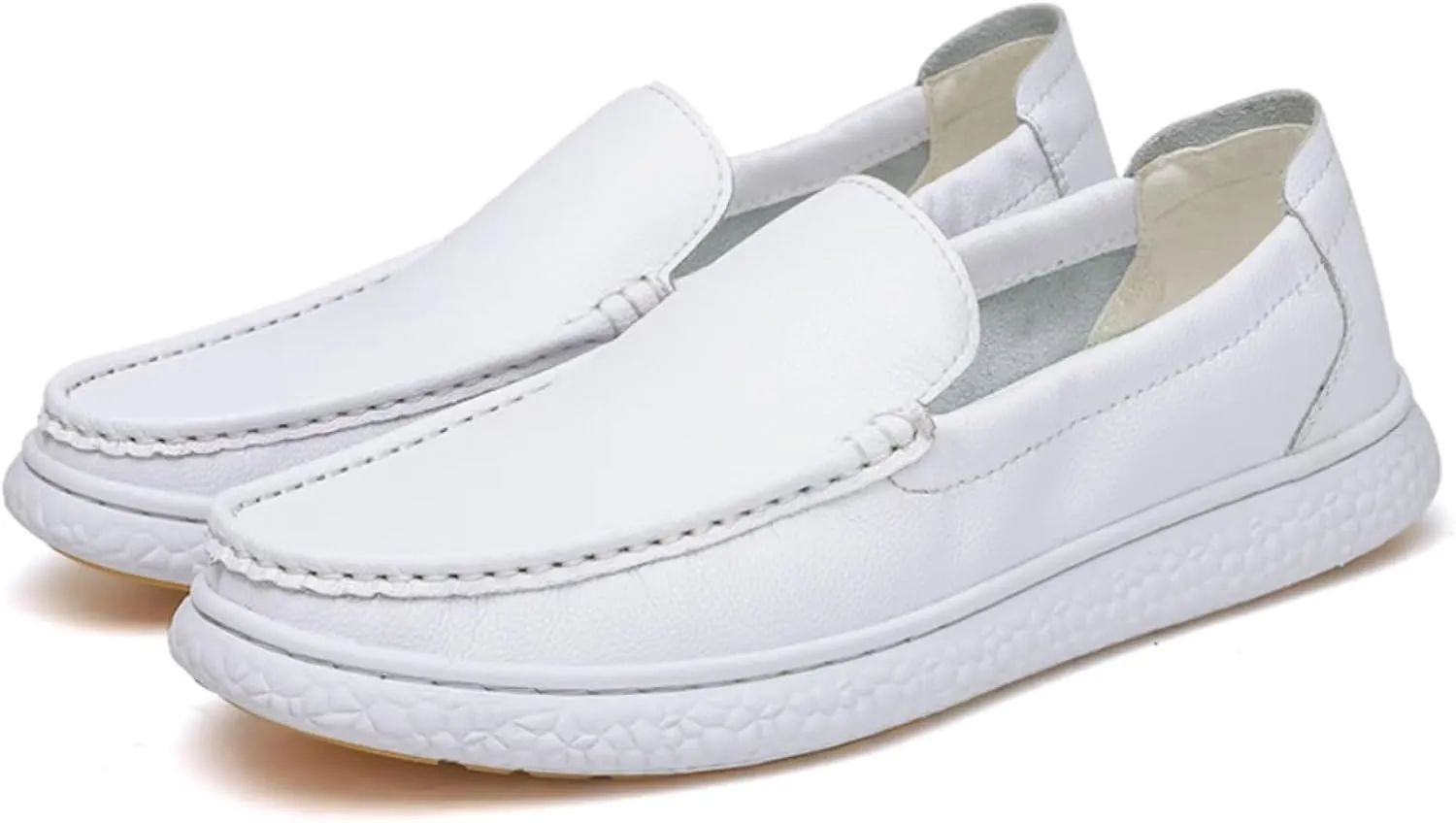 Aimery Mens Soft Leather Casual Slip-On Loafers Summer Soft&Breathable Flats Driving Walking Shoes Fashion Penny Loafers