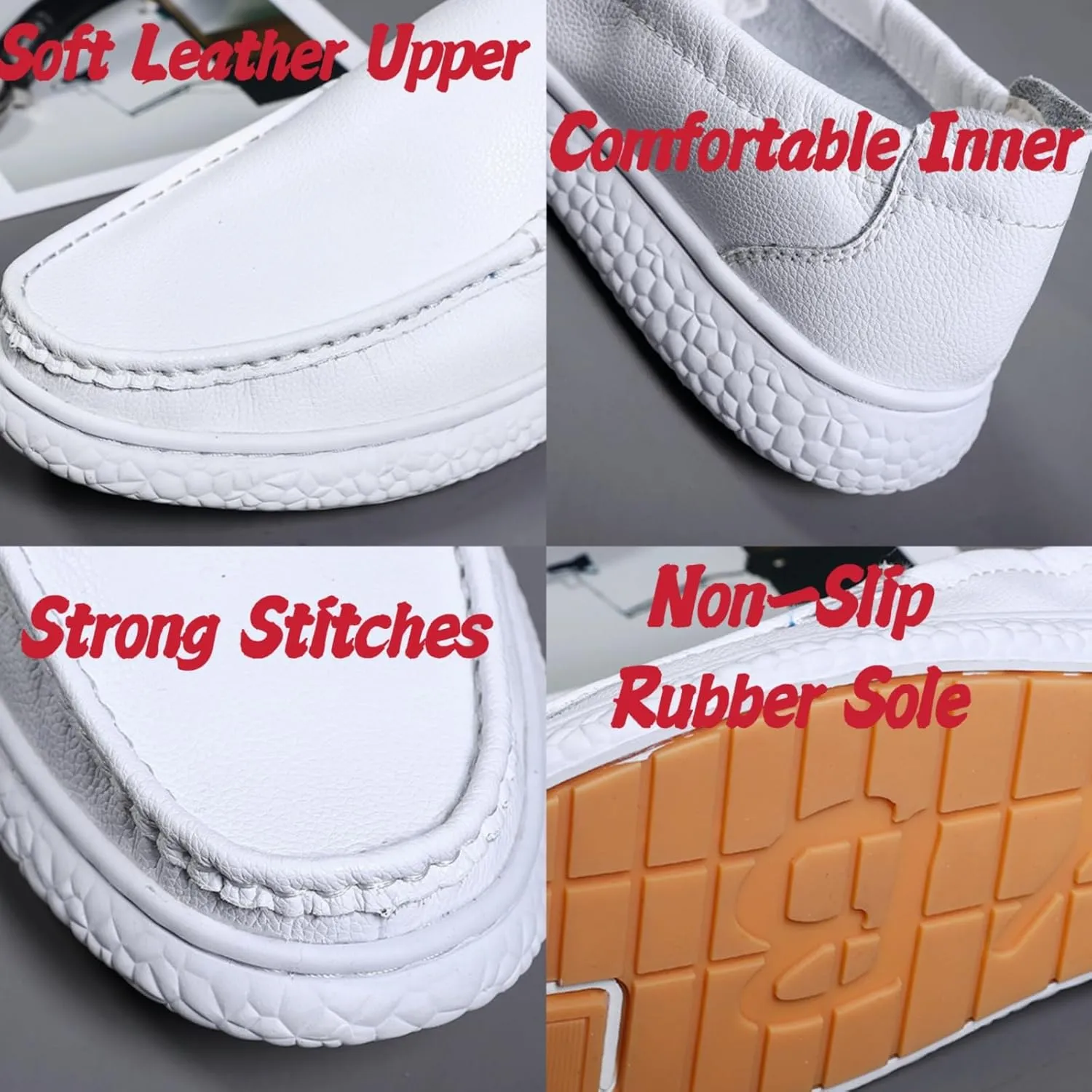 Aimery Mens Soft Leather Casual Slip-On Loafers Summer Soft&Breathable Flats Driving Walking Shoes Fashion Penny Loafers