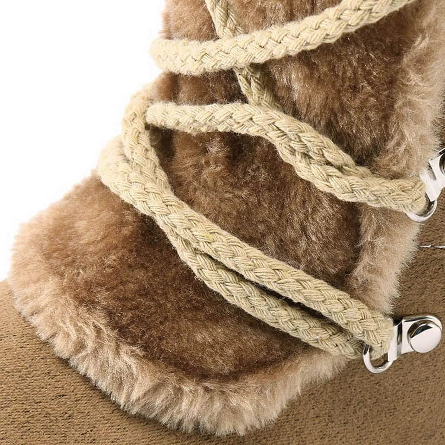 AMDBEL Boots for Women Fashion Dressy, Knee High Boots Women Warm Snow Boots Round Toe Zipper Shoes Heels Hairball Boots