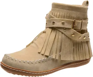 AMDBEL Fall Boots for Women 2023, Ankel Boots for Women Wedge Ankle Boots Braided Strap Western Heeled Booties Dress Shoes