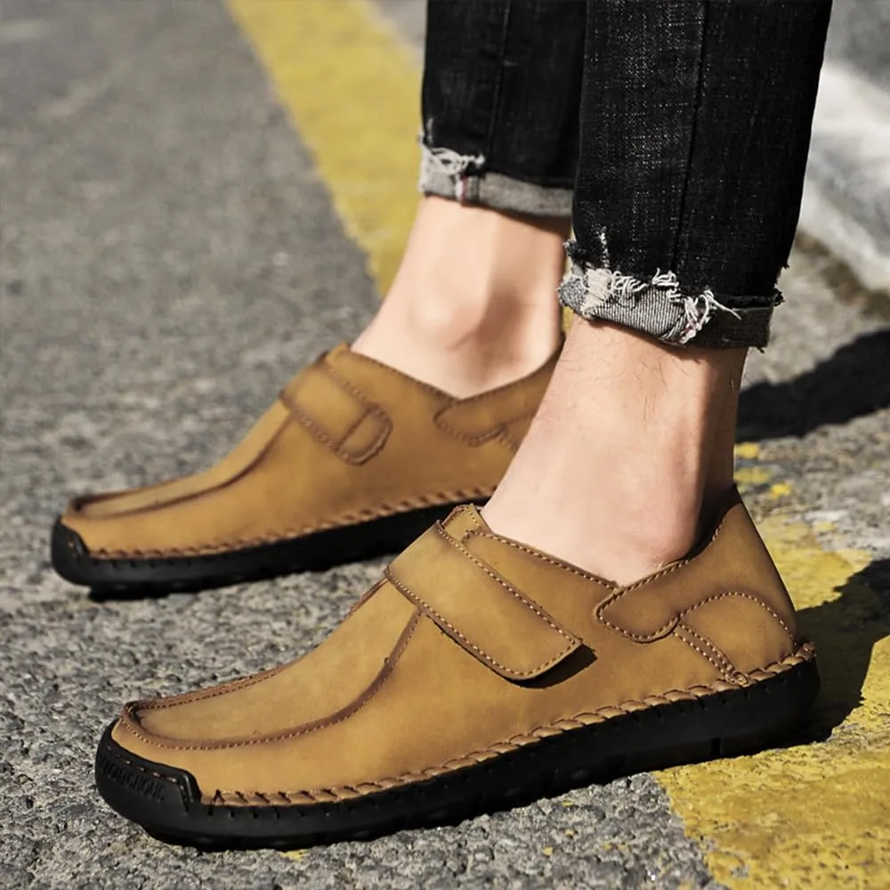 Asifn Men's Casual Leather Loafers Comfortable Soft Lightweight Driving Walking Dress Shoes Fashion Slip-On Handmade Flats