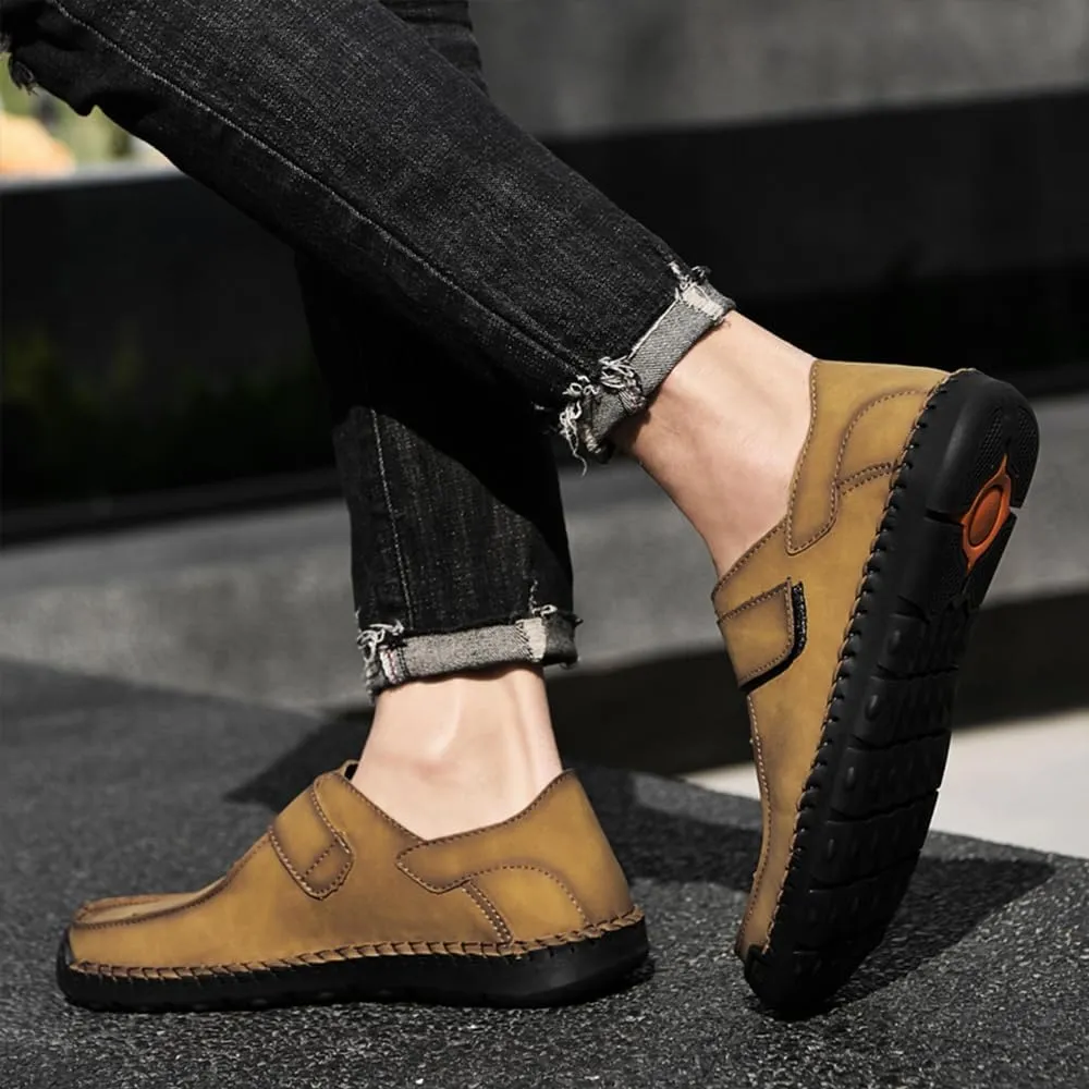Asifn Men's Casual Leather Loafers Comfortable Soft Lightweight Driving Walking Dress Shoes Fashion Slip-On Handmade Flats