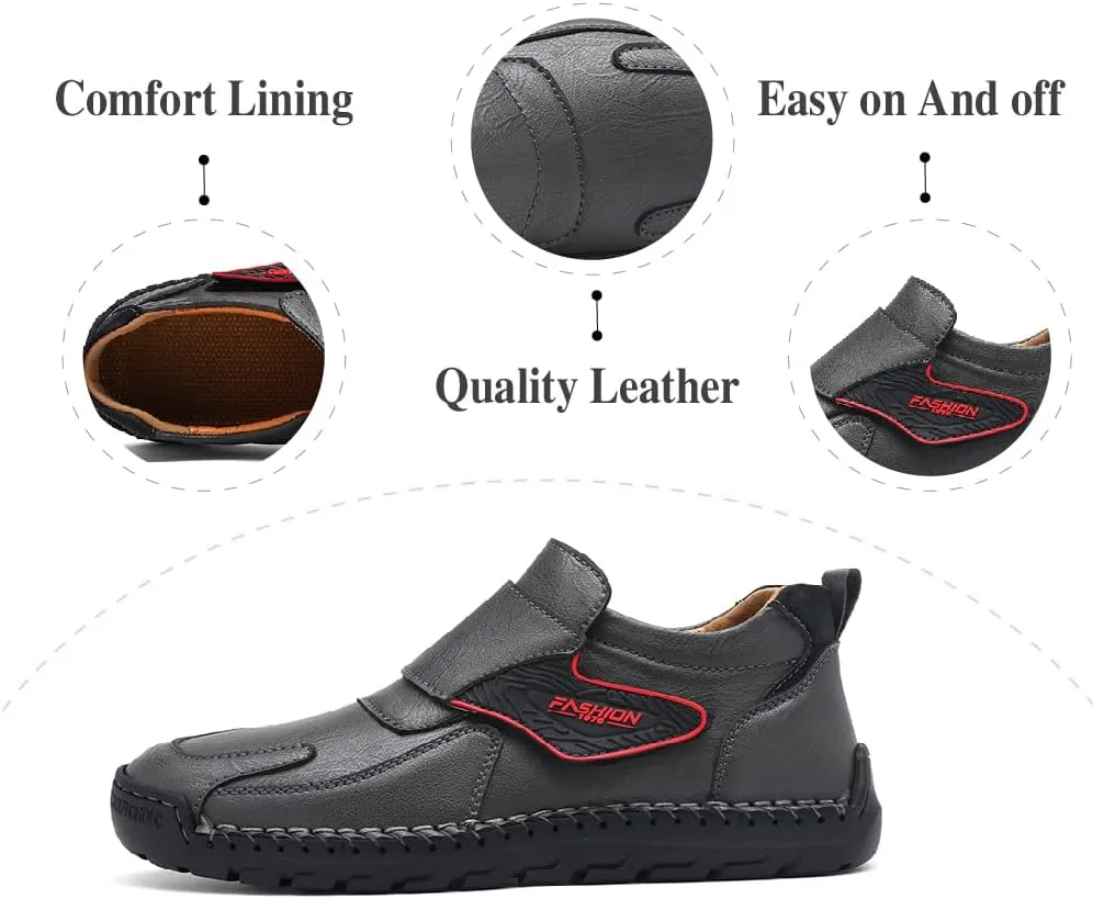 Asifn Mens Fashion Loafers Leather Casual Shoes Lightweight Comfortable Walking Shoes Non-Slip Soft Driving Shoes