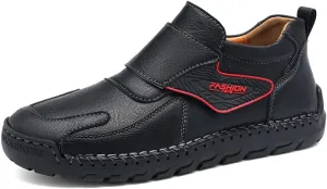 Asifn Mens Fashion Loafers Leather Casual Shoes Lightweight Comfortable Walking Shoes Non-Slip Soft Driving Shoes