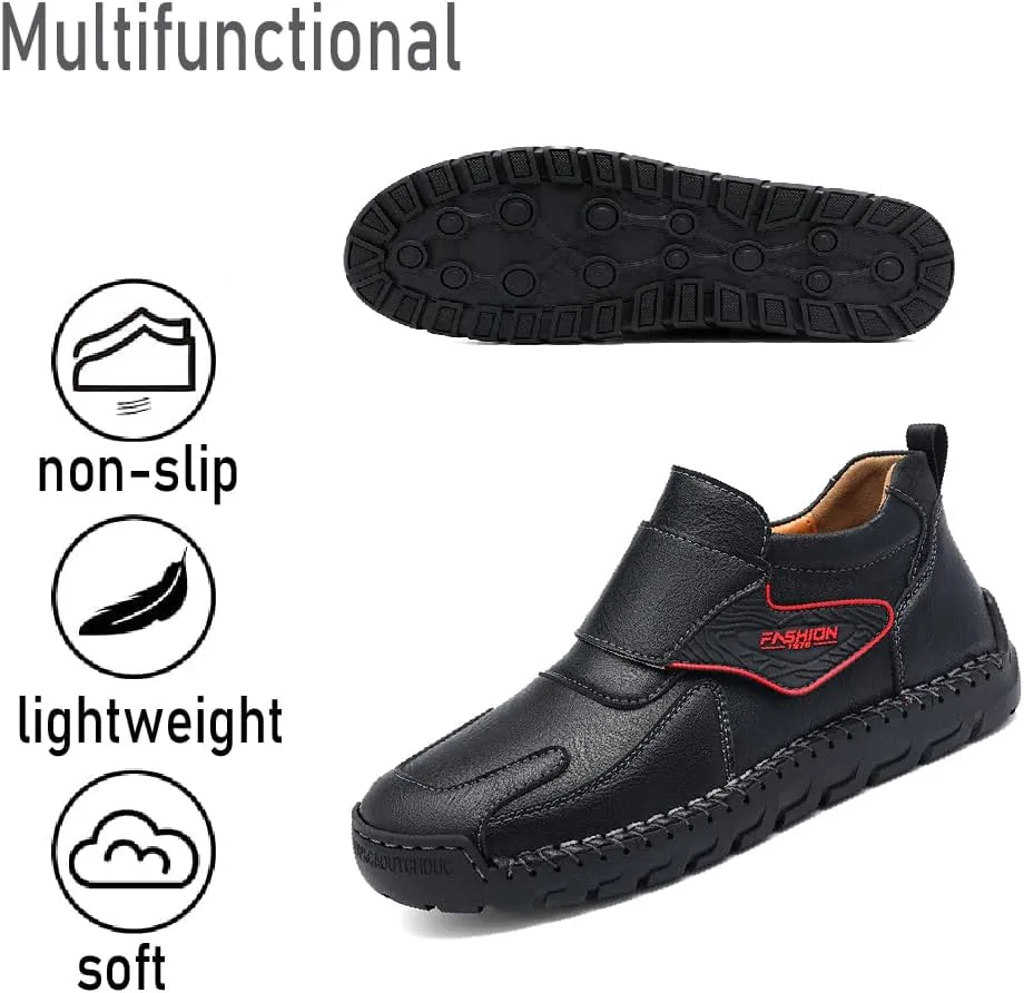 Asifn Mens Fashion Loafers Leather Casual Shoes Lightweight Comfortable Walking Shoes Non-Slip Soft Driving Shoes