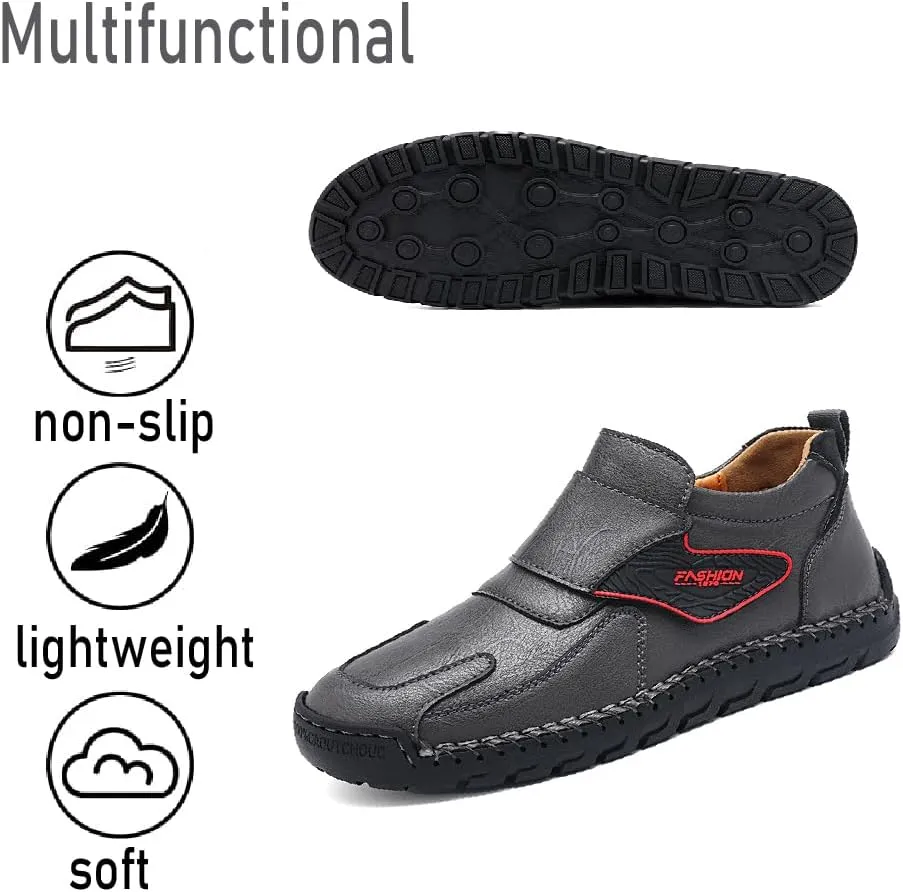 Asifn Mens Fashion Loafers Leather Casual Shoes Lightweight Comfortable Walking Shoes Non-Slip Soft Driving Shoes