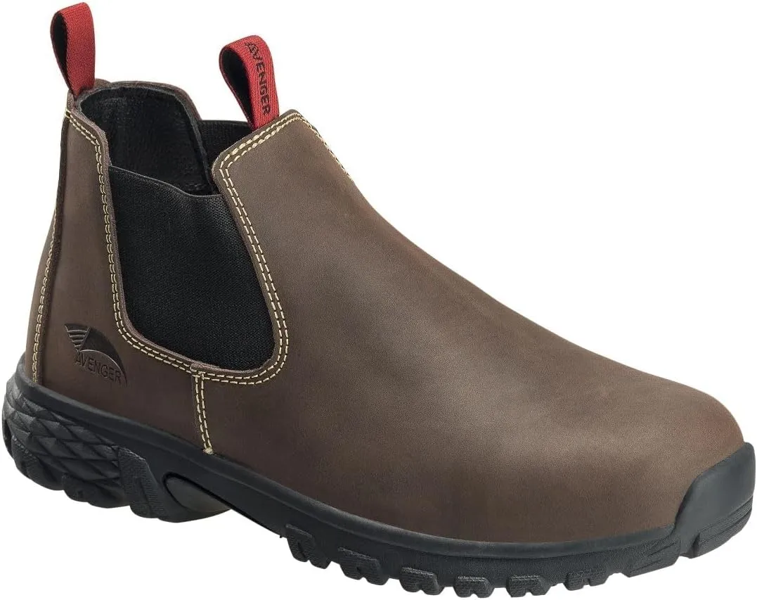AVENGER FSI Nautilus Men's Chelsea Boot Brown Composite Toe ESD Work Boot A7030 Chelsea Brown 7.5-M