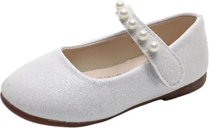 Baby Girl Shoes Non Slip Soft Sole PU Leather Dress Up Shoes Sparkly Princess Mary Jane Shoes Classic Formal Shoes