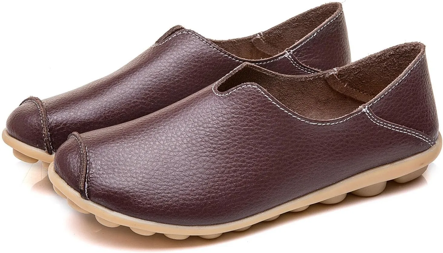 Boat Shoes Women Comfort Walking Sandals Business Casual Non Slip Loafers for Driving Closed Toe Sandals Faux Leather Dressy Loafers
