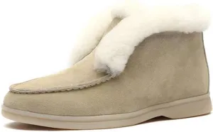 Boots For Women 2024 Ankle Booties Casual Slip-on Warm Loafers Shoes Faux Fur-Lined Comfortable Winter Snow Boots