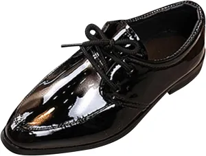 Boy's Classic Dress Shoes Pointed Toe Patent Formal Oxfords Dress Shoes Lace Up Wedding Prom Footwear for Boys