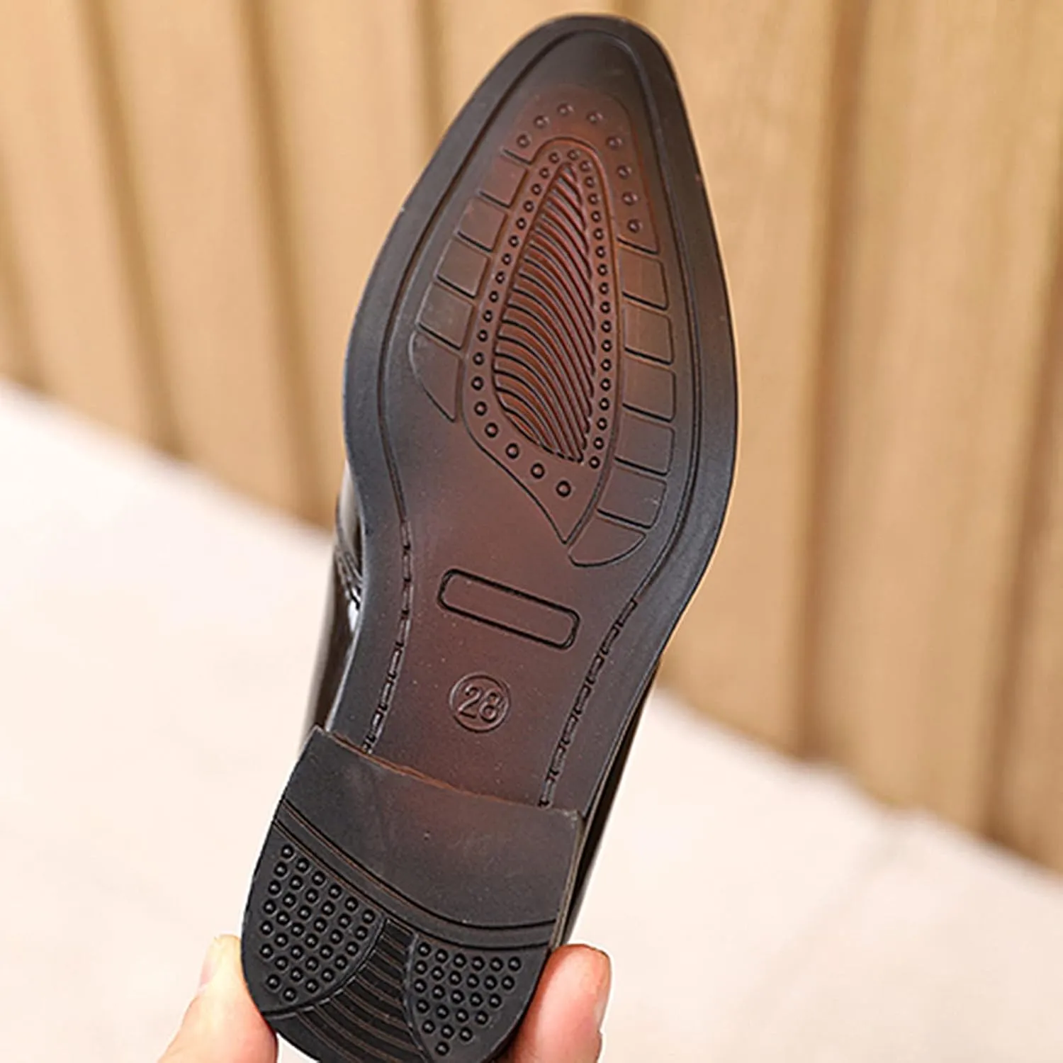 Boy's Classic Dress Shoes Pointed Toe Patent Formal Oxfords Dress Shoes Lace Up Wedding Prom Footwear for Boys