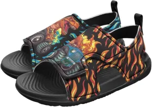 Boys Dinosaur Sandals Kids Open Toe Summer Outdoor Athletic Sandals Adjustable Beach Water Shoes for Toddler Boys