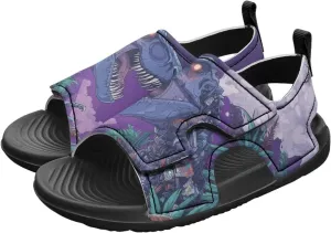 Boys Dinosaur Sandals Kids Open Toe Summer Outdoor Athletic Sandals Adjustable Beach Water Shoes for Toddler Boys