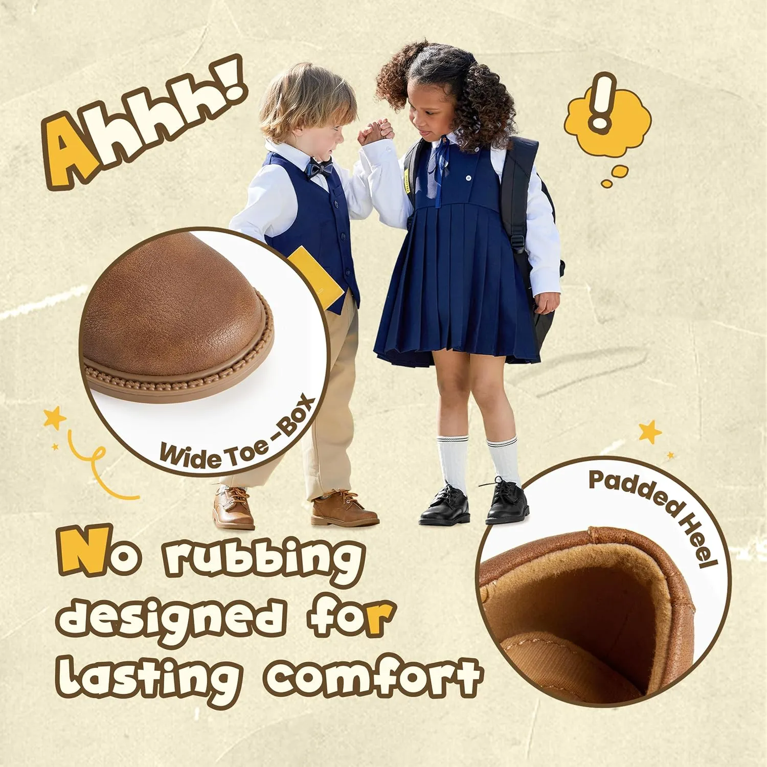 Boys Girls Dress Shoes Toddler Little Big Kid Oxford Shoes PU Leather School Uniform Wedding Loafer Flats White Baby Black Brown Lace-Up Casual Comfort Classic Formal Slip-On Walking Outdoor Party