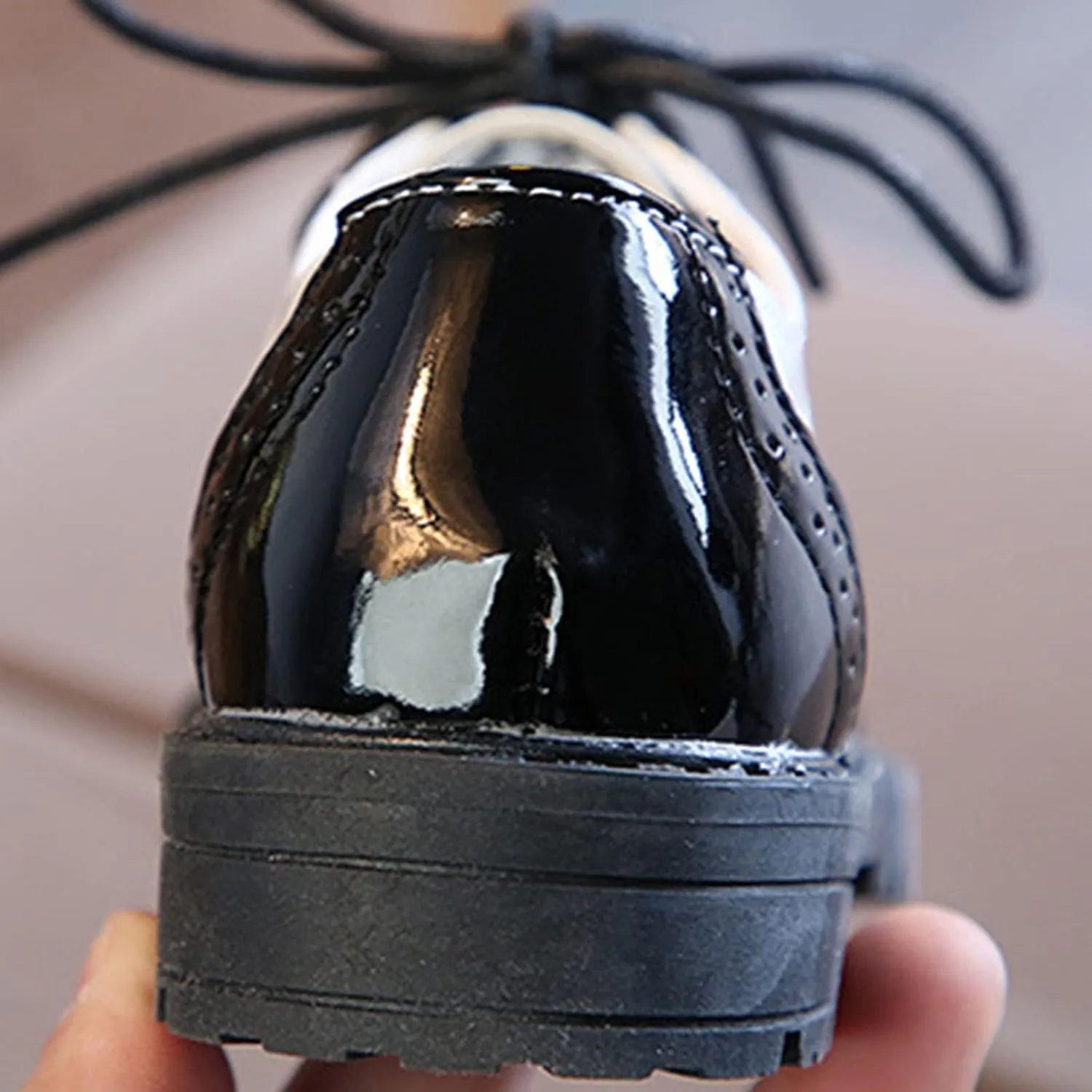 Boys Girls PU Leather Lace Up Dress Shoes Kids School Uniform Formal Casual Oxfords for Toddler Little Shoes for Girls
