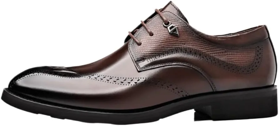 British Stylish Fashionable Formal Leather Shoes Luxury Breathable Tuxedo Shoes Men Brogue Wingtip Retro Oxford