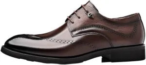 British Stylish Fashionable Formal Leather Shoes Luxury Breathable Tuxedo Shoes Men Brogue Wingtip Retro Oxford