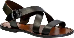 Brown Leather Women's Sandals Handmade in Italy