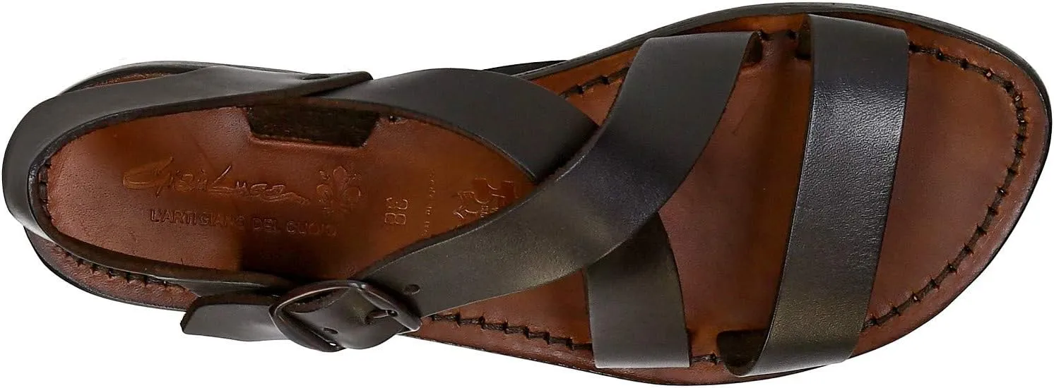 Brown Leather Women's Sandals Handmade in Italy