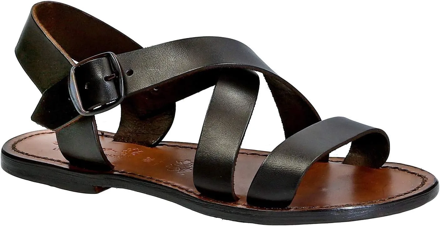 Brown Leather Women's Sandals Handmade in Italy