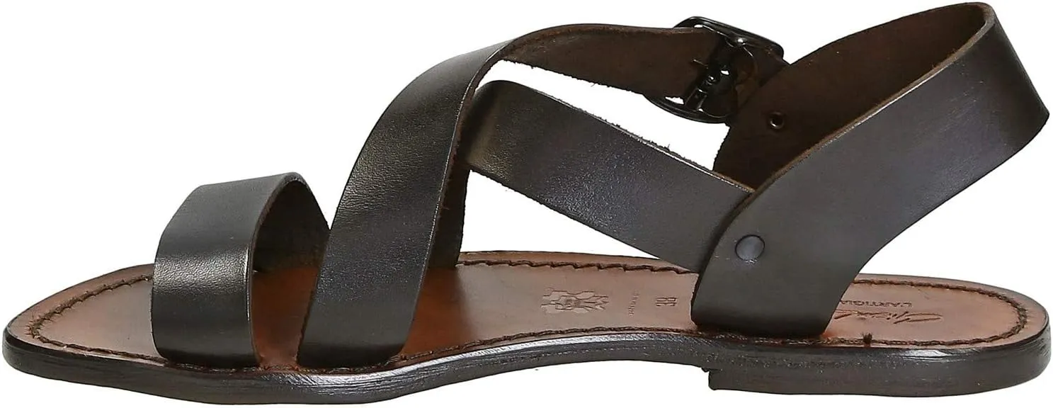 Brown Leather Women's Sandals Handmade in Italy