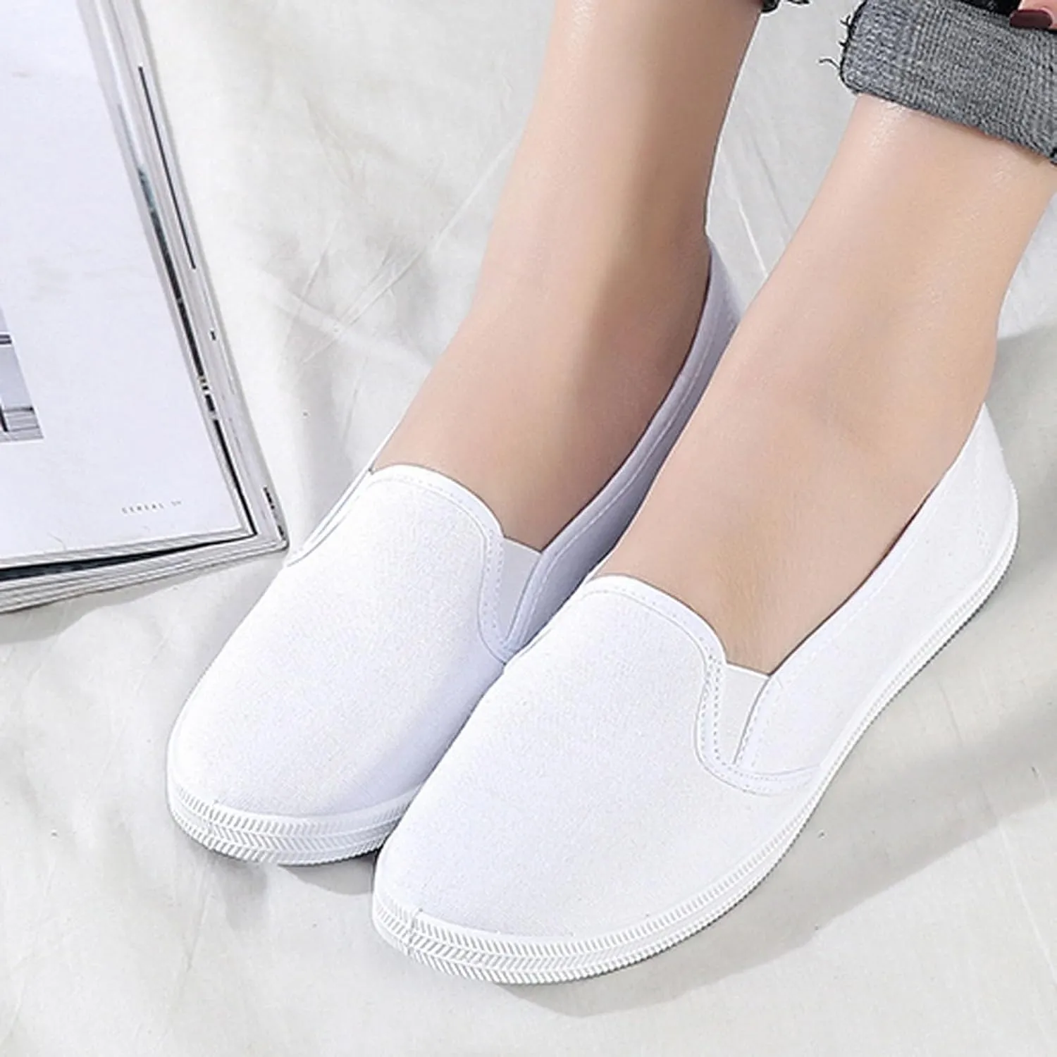 Casual Shoes for Women Wide Width Flat Bottom Loafers for Women Wide Round Toe Flats Comfortable Fashion Walking for Ladies Womens Work Shoes