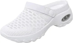 Cathalem Flat Sandals for Women, Air Cushion Slip-on Walking Stretch Shoes for Women Wide Width Arch Support