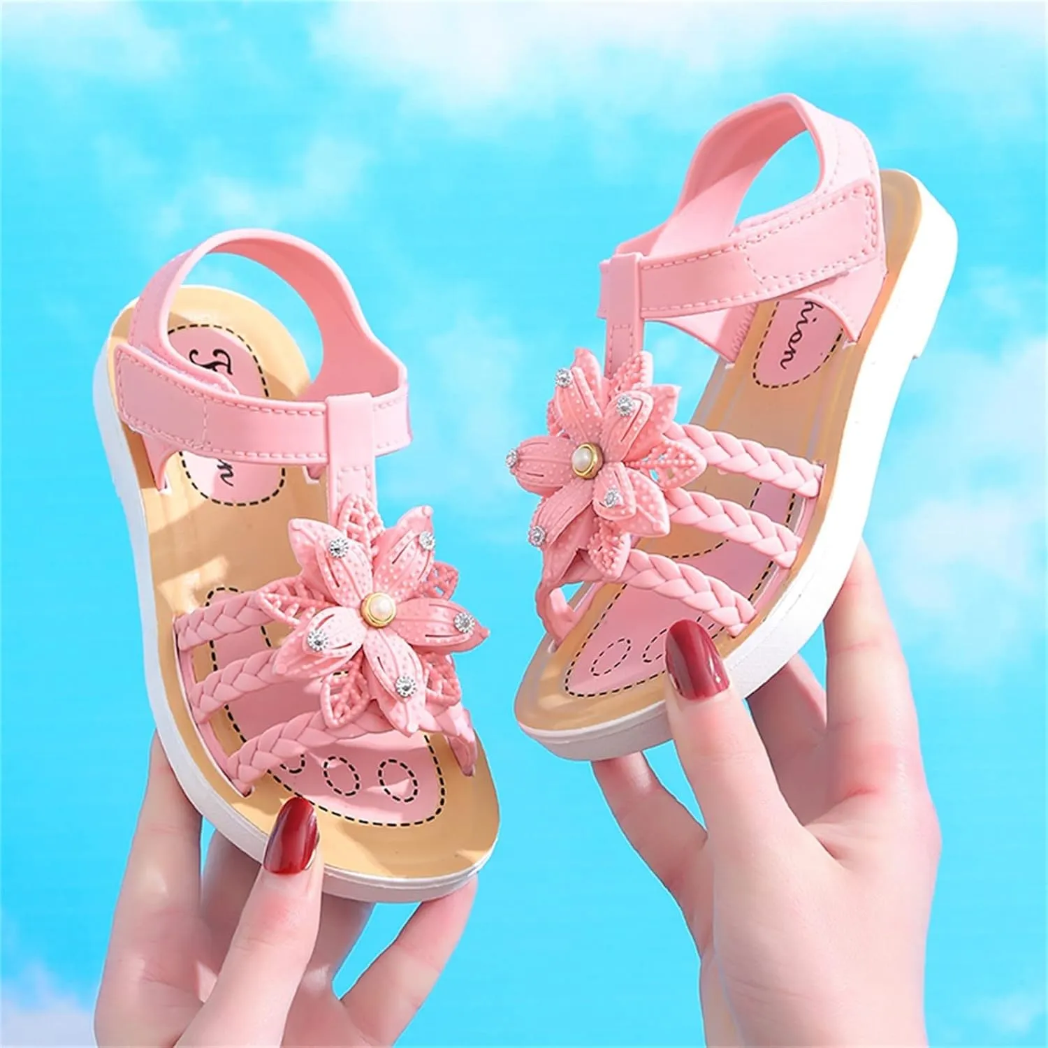 Children Sandals Soft Flat Shoes Fashion Comfortable Bow Soft Bottom Lightweight Baby Princess Kids Camping