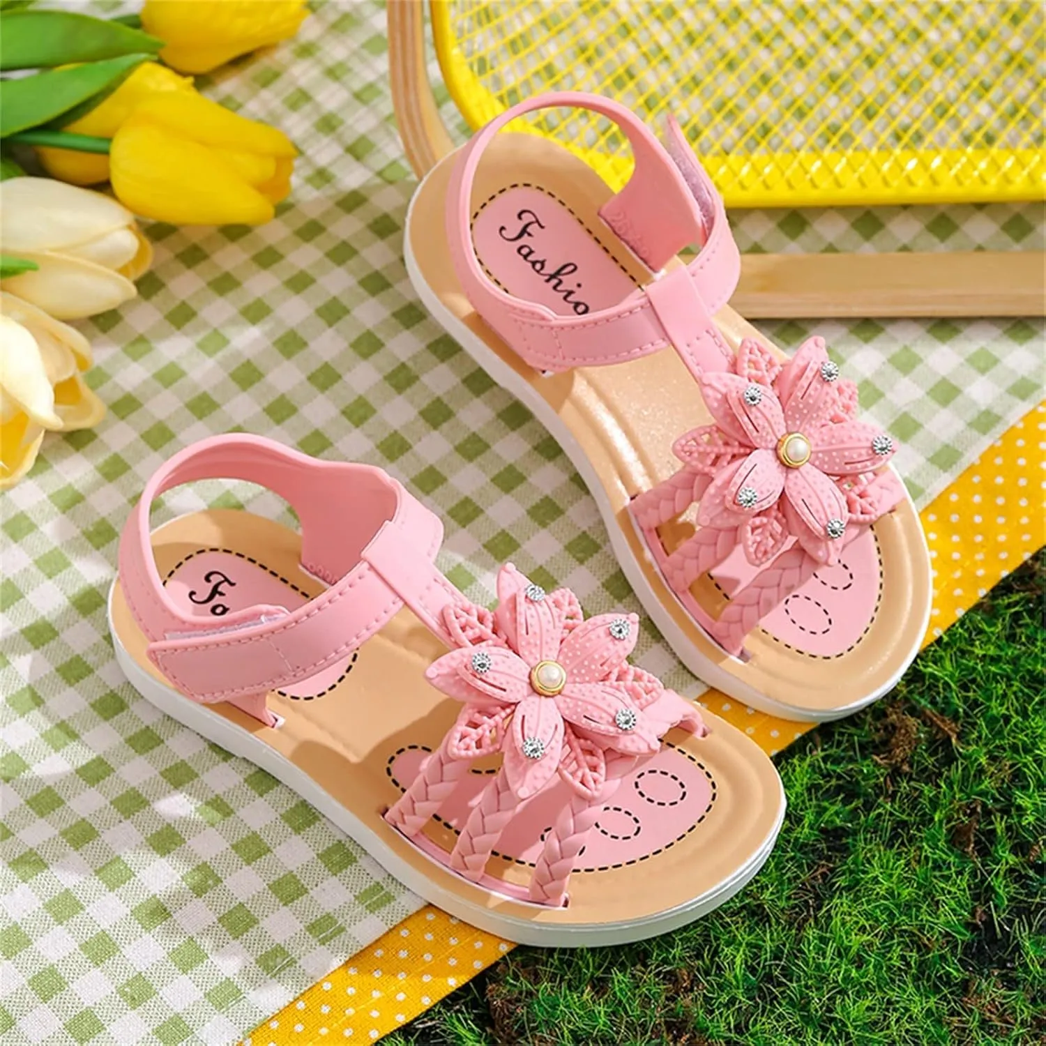 Children Sandals Soft Flat Shoes Fashion Comfortable Bow Soft Bottom Lightweight Baby Princess Kids Camping
