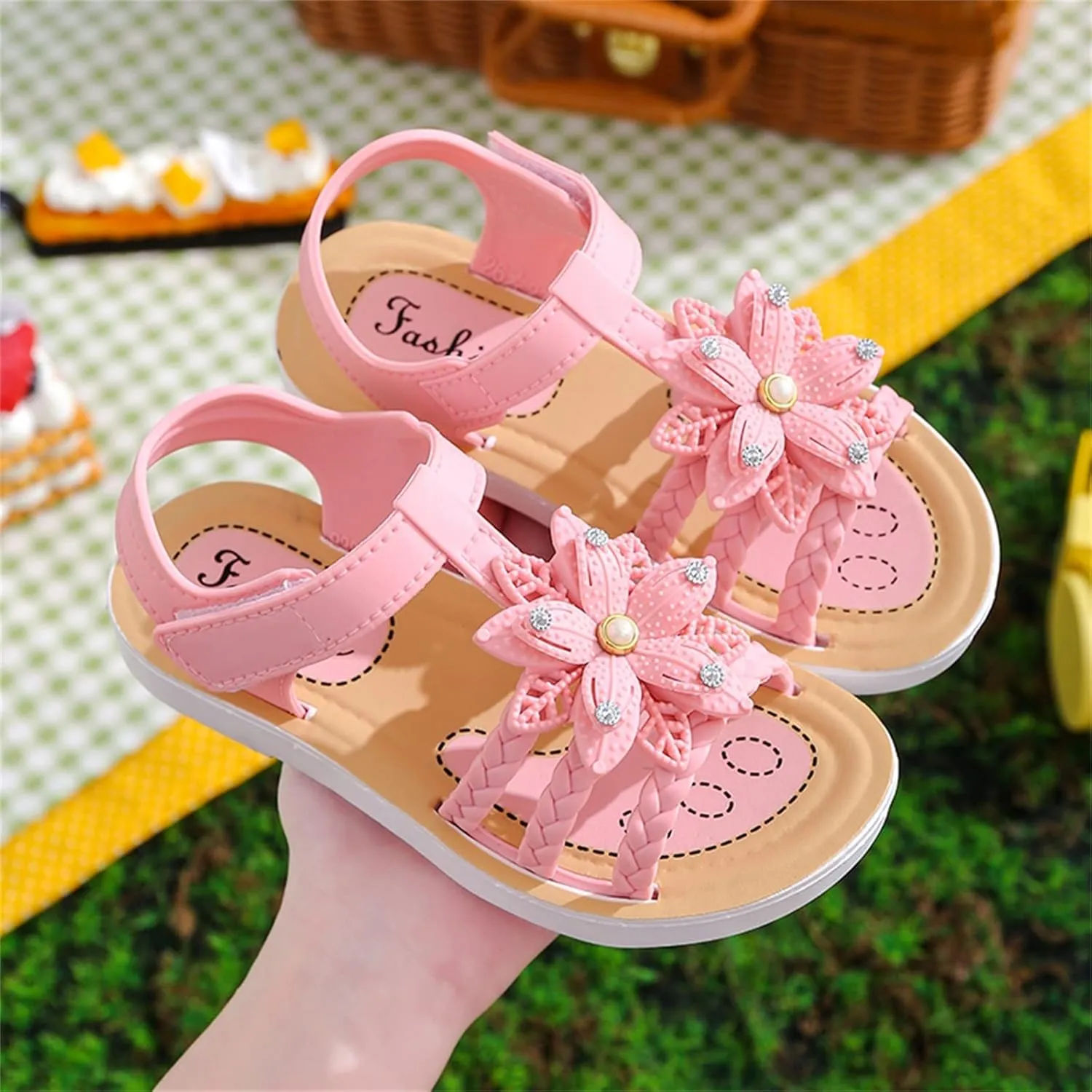 Children Sandals Soft Flat Shoes Fashion Comfortable Bow Soft Bottom Lightweight Baby Princess Kids Camping