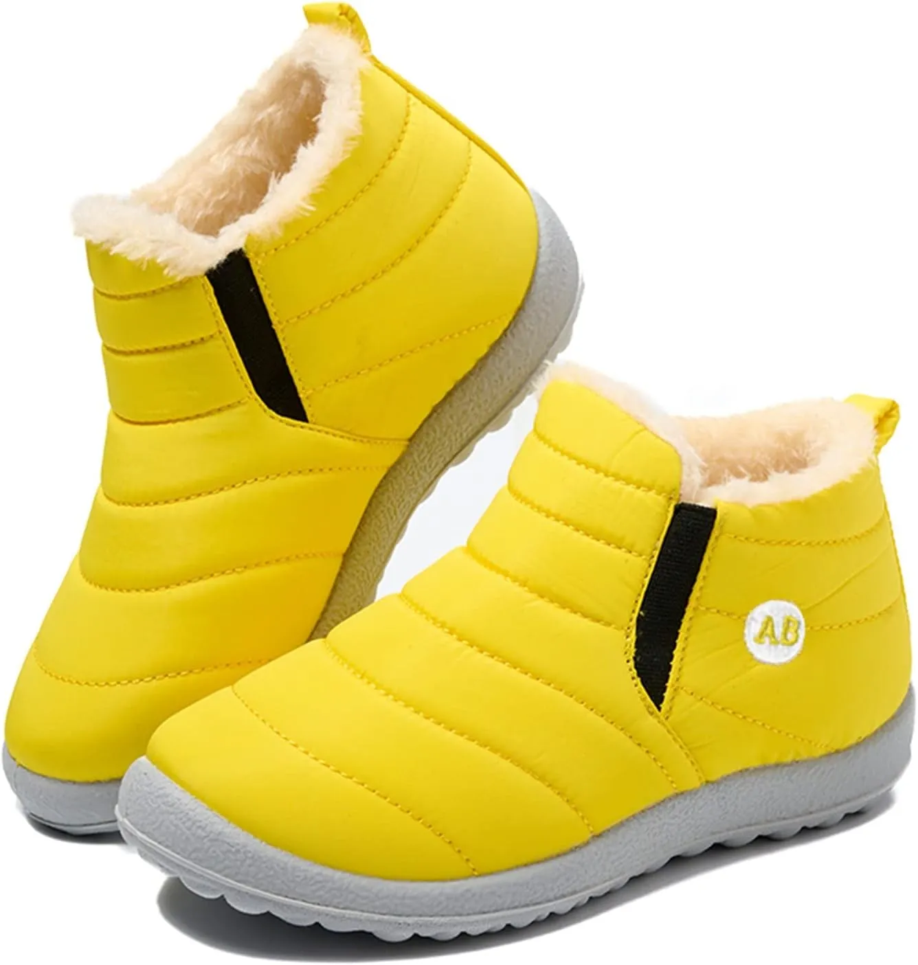 Childrens Snow Booties Toddler Fuzzy Lined Warm Bootssize 4 Big Kids Baby Girls Boys Winter aterproof Flat Shoes