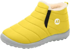 Childrens Snow Booties Toddler Fuzzy Lined Warm Bootssize 4 Big Kids Baby Girls Boys Winter aterproof Flat Shoes