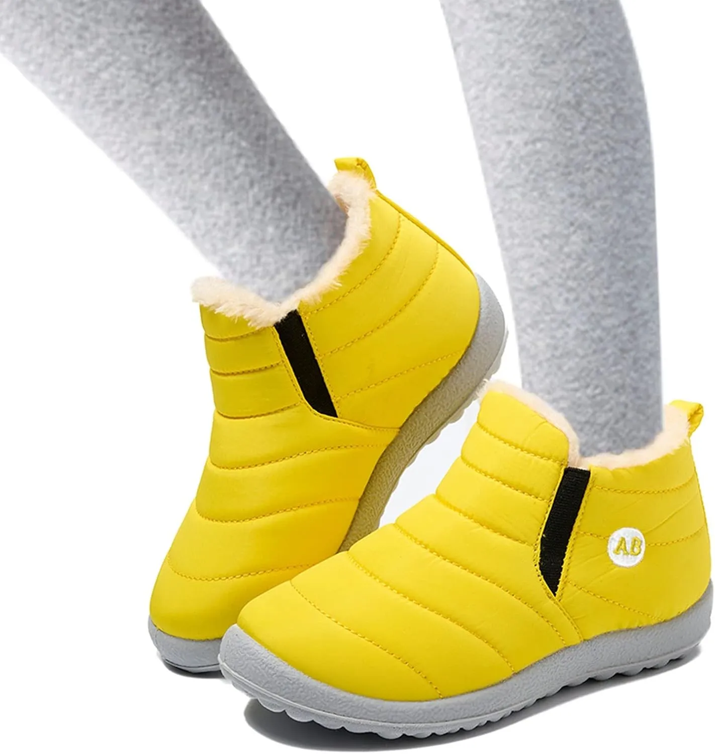 Childrens Snow Booties Toddler Fuzzy Lined Warm Bootssize 4 Big Kids Baby Girls Boys Winter aterproof Flat Shoes