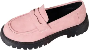 Chunky Loafers Women Slip-On Business Shoes Comfortable Work Shoes Casual Platform Loafers Leather Penny Loafers
