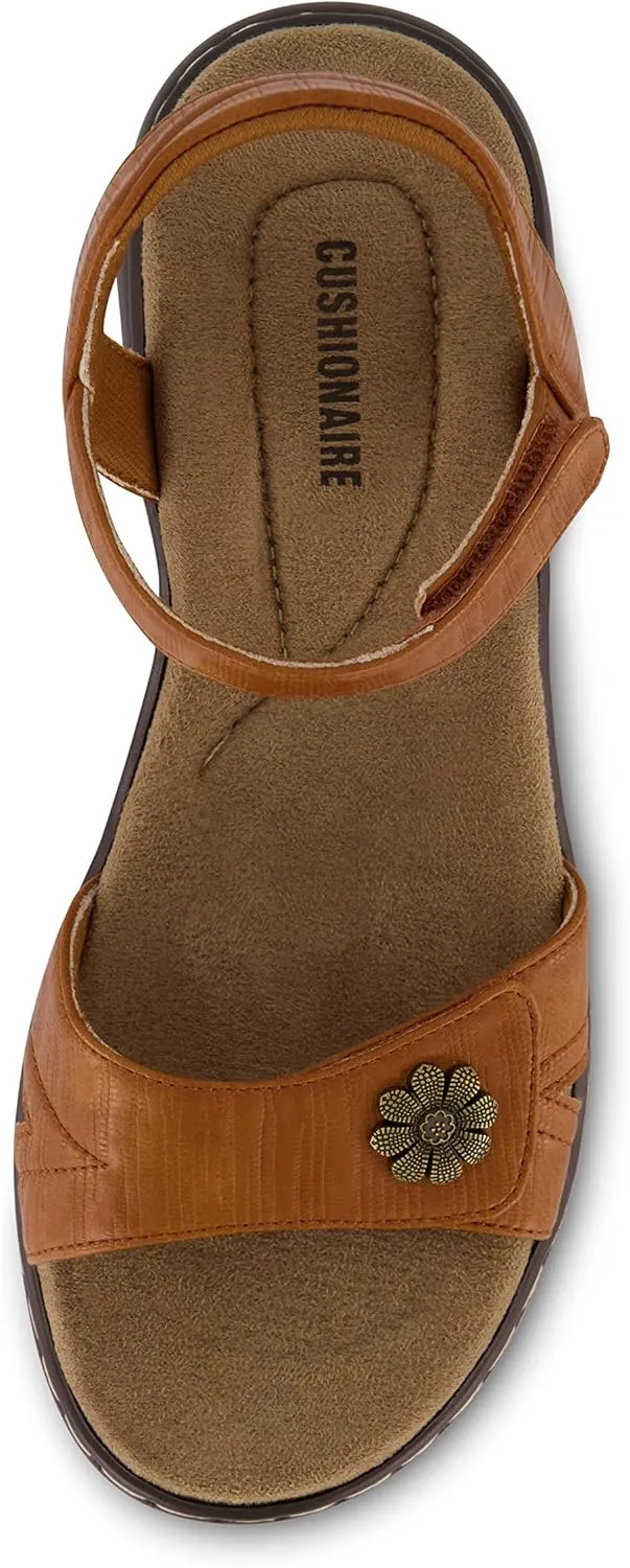 CUSHIONAIRE Women's Bloom comfort sandal with  Comfort Foam and Wide Widths Available