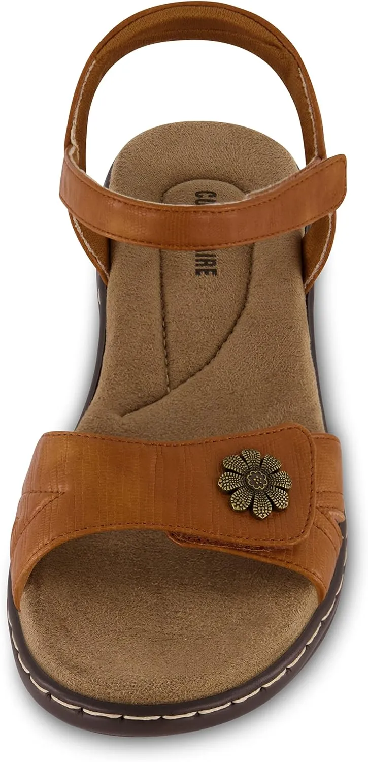 CUSHIONAIRE Women's Bloom comfort sandal with  Comfort Foam and Wide Widths Available