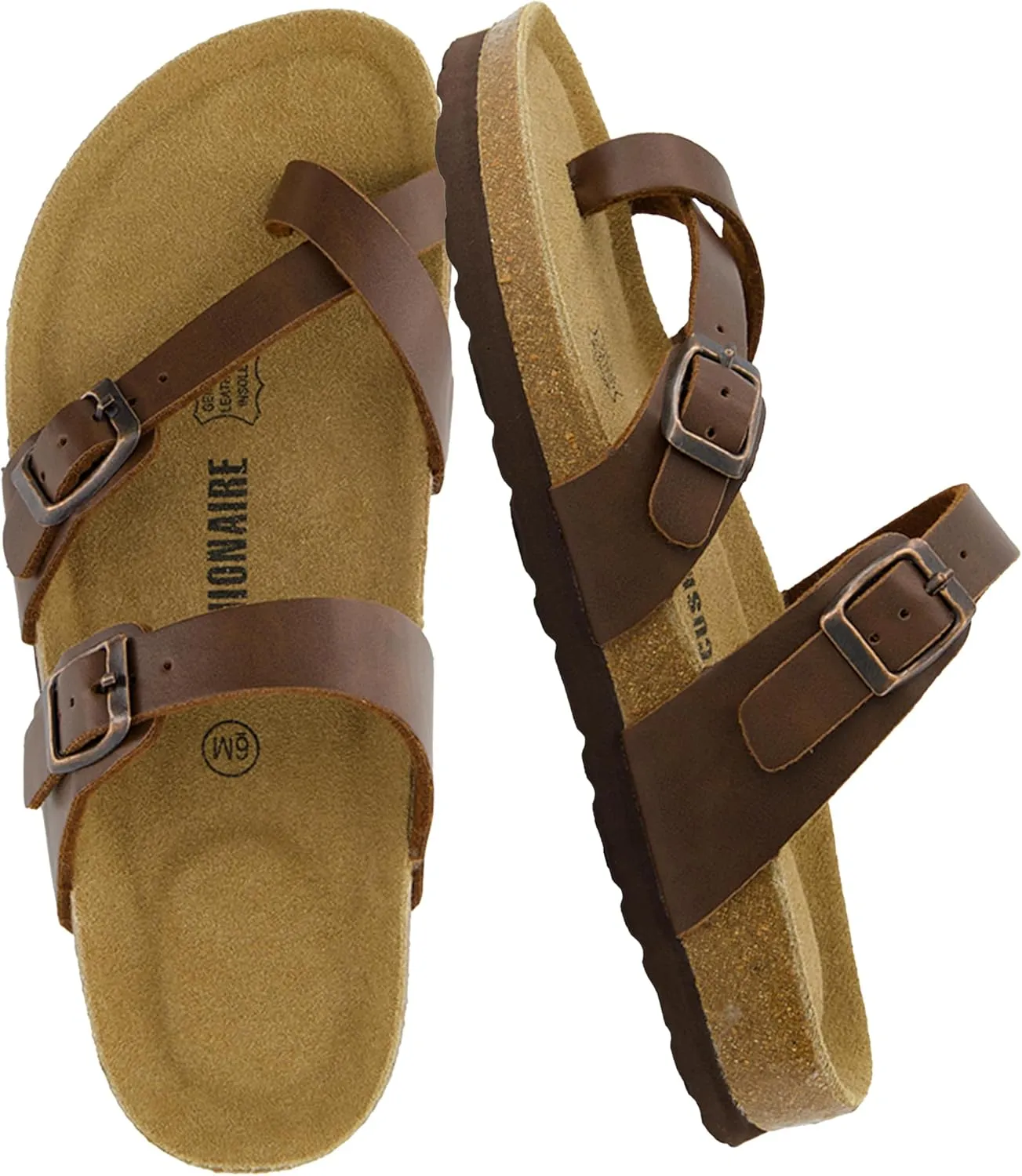 CUSHIONAIRE Women's Luna Cork Footbed Sandal With  Comfort