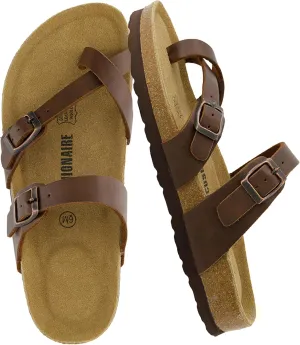 CUSHIONAIRE Women's Luna Cork Footbed Sandal With  Comfort