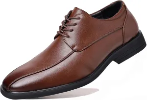 DADAWEN Men's Square Toe Business Dress Shoes Classic Lace Up Formal Oxford Shoes