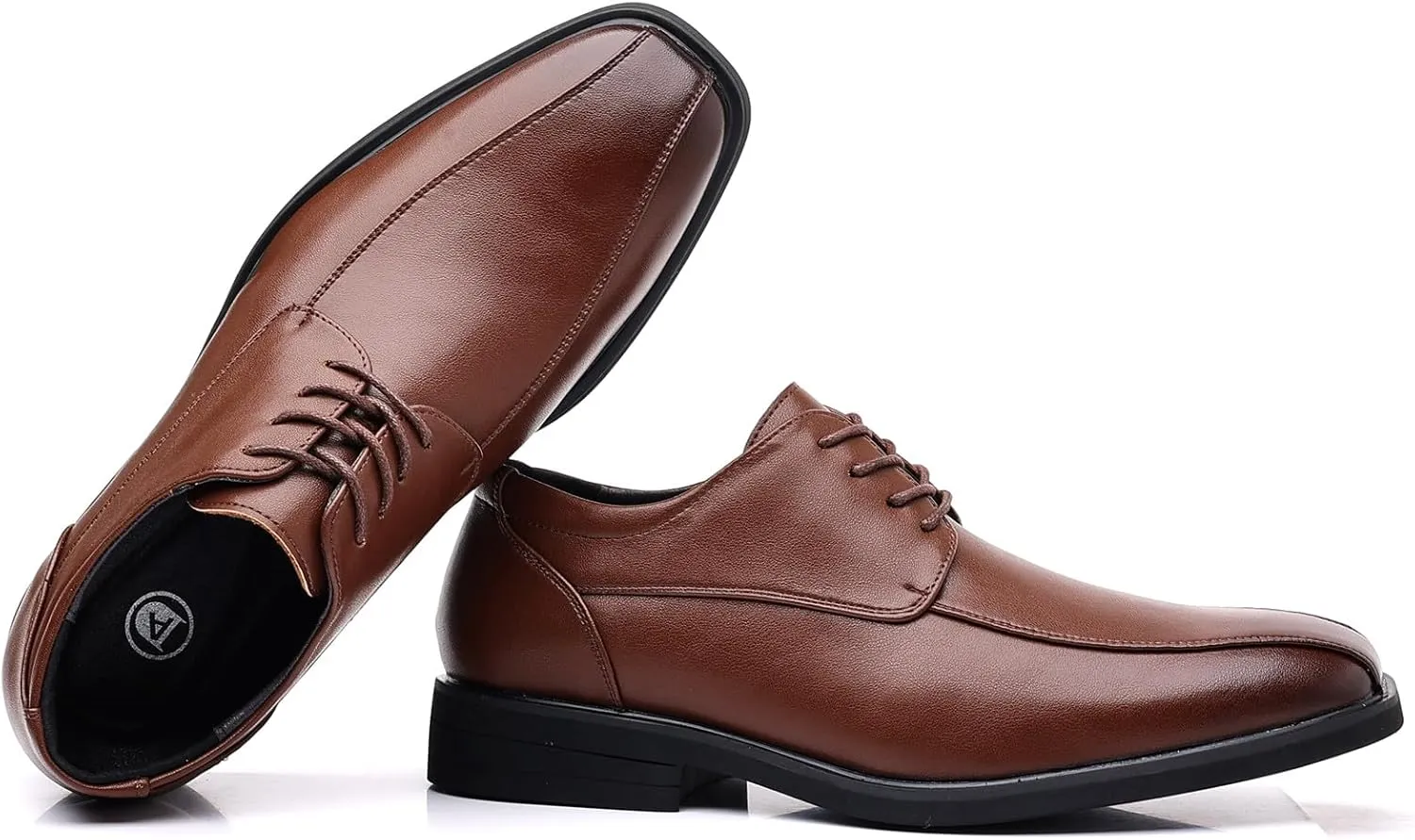 DADAWEN Men's Square Toe Business Dress Shoes Classic Lace Up Formal Oxford Shoes