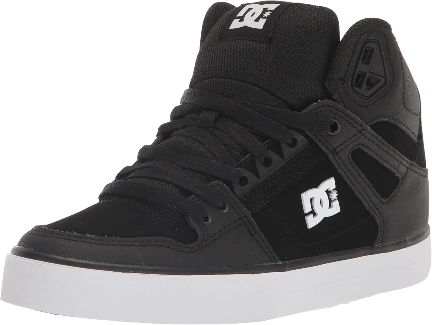 DC Men's Pure High Top Wc Skate Shoes Casual Sneakers, Black/Black/White, 10.5