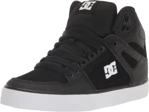 DC Men's Pure High Top Wc Skate Shoes Casual Sneakers, Black/Black/White, 10.5