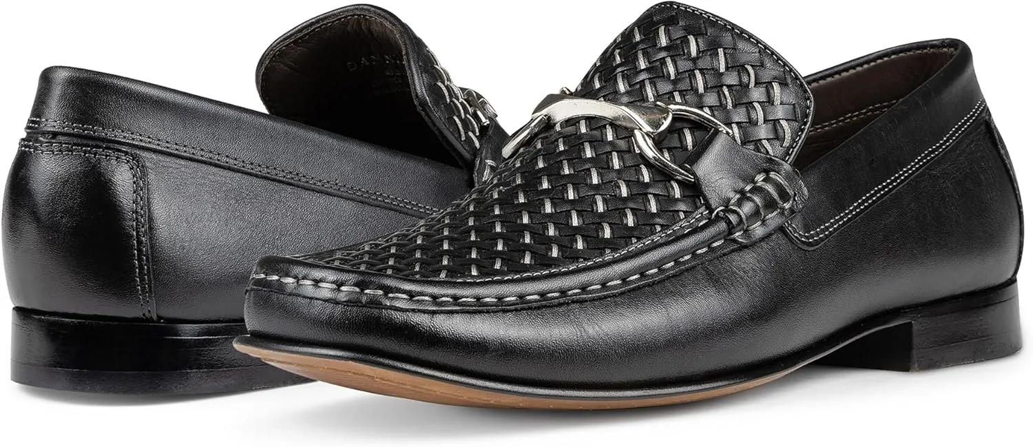 Donald Pliner Dannie Slip-On Leather Loafer - Stacked Heel  Classic Dress Loafers for Men, Memory Foam Insole, Mens Driving Shoes, Leather Shoes for Men