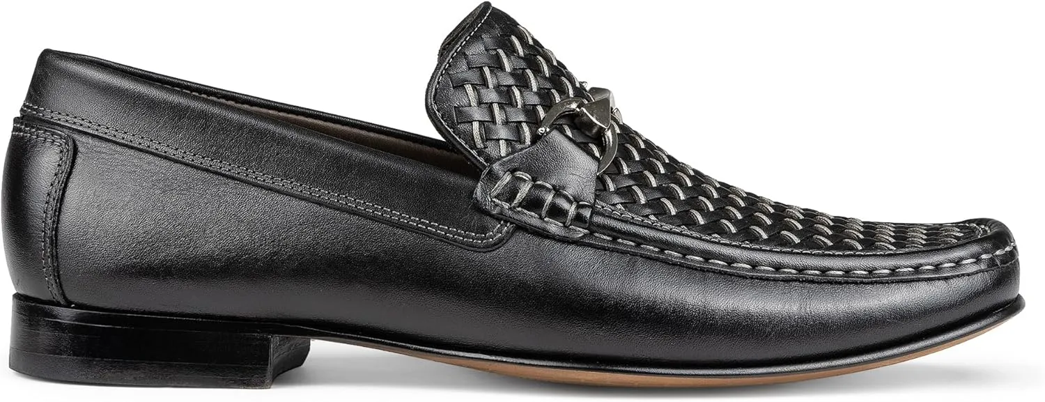 Donald Pliner Dannie Slip-On Leather Loafer - Stacked Heel  Classic Dress Loafers for Men, Memory Foam Insole, Mens Driving Shoes, Leather Shoes for Men