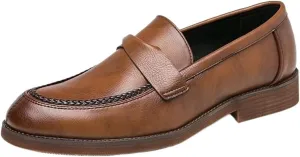 Dress Shoes for Men Men's Slip-On Leather Loafers for Formal Business Office Wear - Large Size Dress Shoes