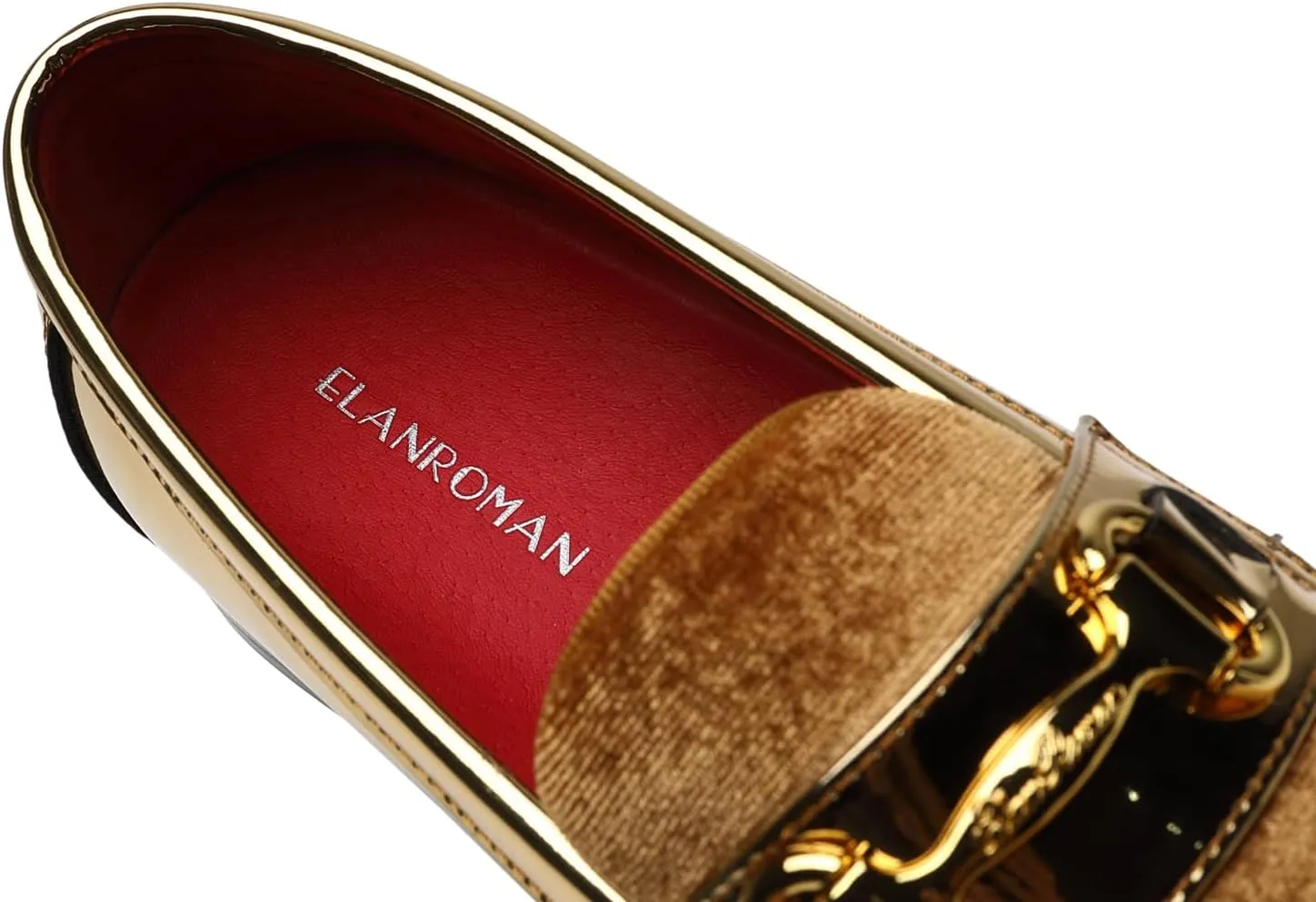 ELANROMAN Mens Dress Loafers Classic Patent Velvet Penny Tuxedo Shoes