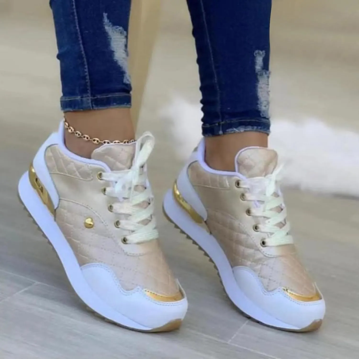 Fall Shoes for Women 2024 Walking Sneakers for Women Arch Suport Women's Loafers & Slip-Ons Flat Heel Closed Toe Christmas Sneakers for Women Slip on Non Slip Low Top Casual