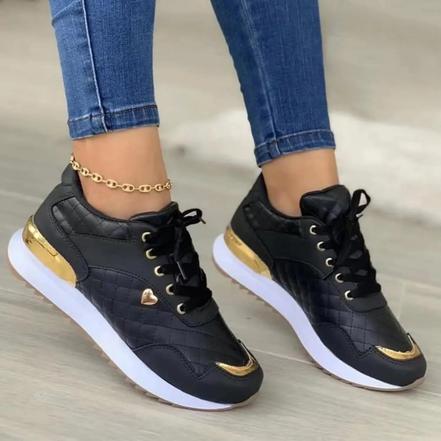 Fall Shoes for Women 2024 Walking Sneakers for Women Arch Suport Women's Loafers & Slip-Ons Flat Heel Closed Toe Christmas Sneakers for Women Slip on Non Slip Low Top Casual