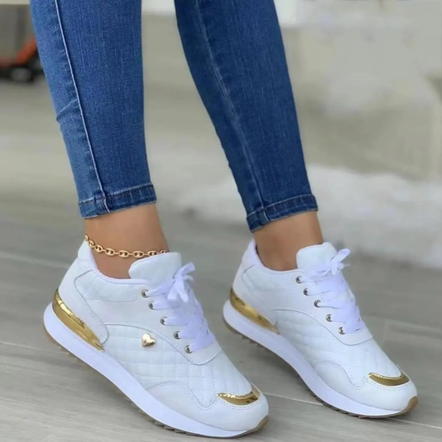 Fall Shoes for Women 2024 Walking Sneakers for Women Arch Suport Women's Loafers & Slip-Ons Flat Heel Closed Toe Christmas Sneakers for Women Slip on Non Slip Low Top Casual